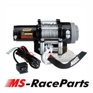 Aggro 2500 Seilwinde mit Synthetikseil 12 Volt 1,134 t Zugkraft Moose Racing Seilwinde